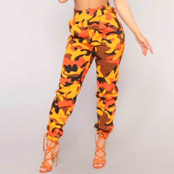 Fashion nova orange camo pants Clearance